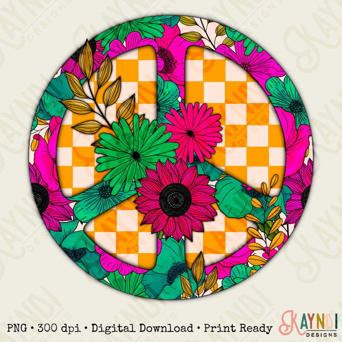 Peace Sign Png Design Hippie Tie Dye Digital Download 