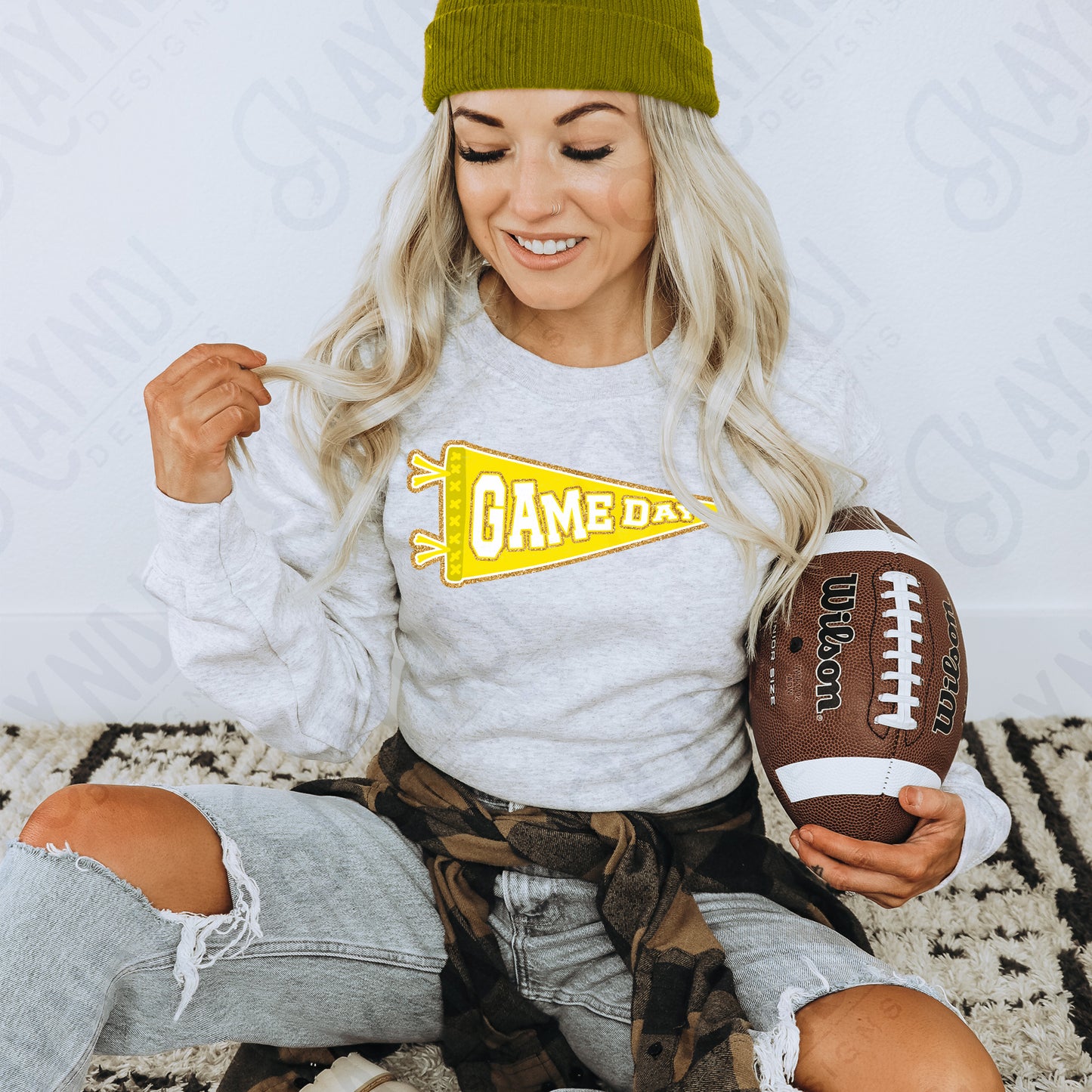 Game Day Pendant Gold 10 Yellow Sublimation Design PNG Digital Download Printable School Spirit