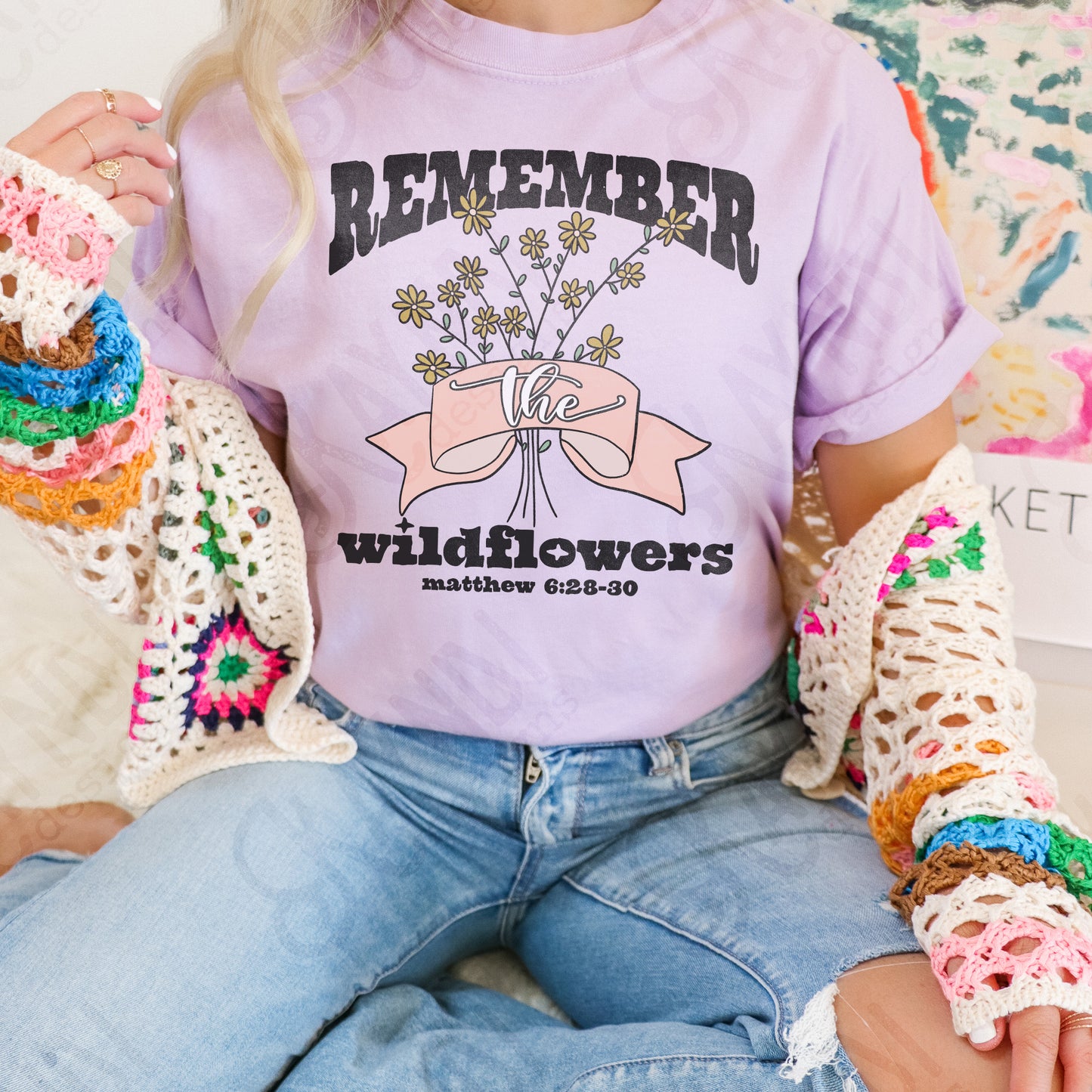 Remember the Wildflowers Sublimation Design PNG Digital Download Printable Spring Flowers Bows