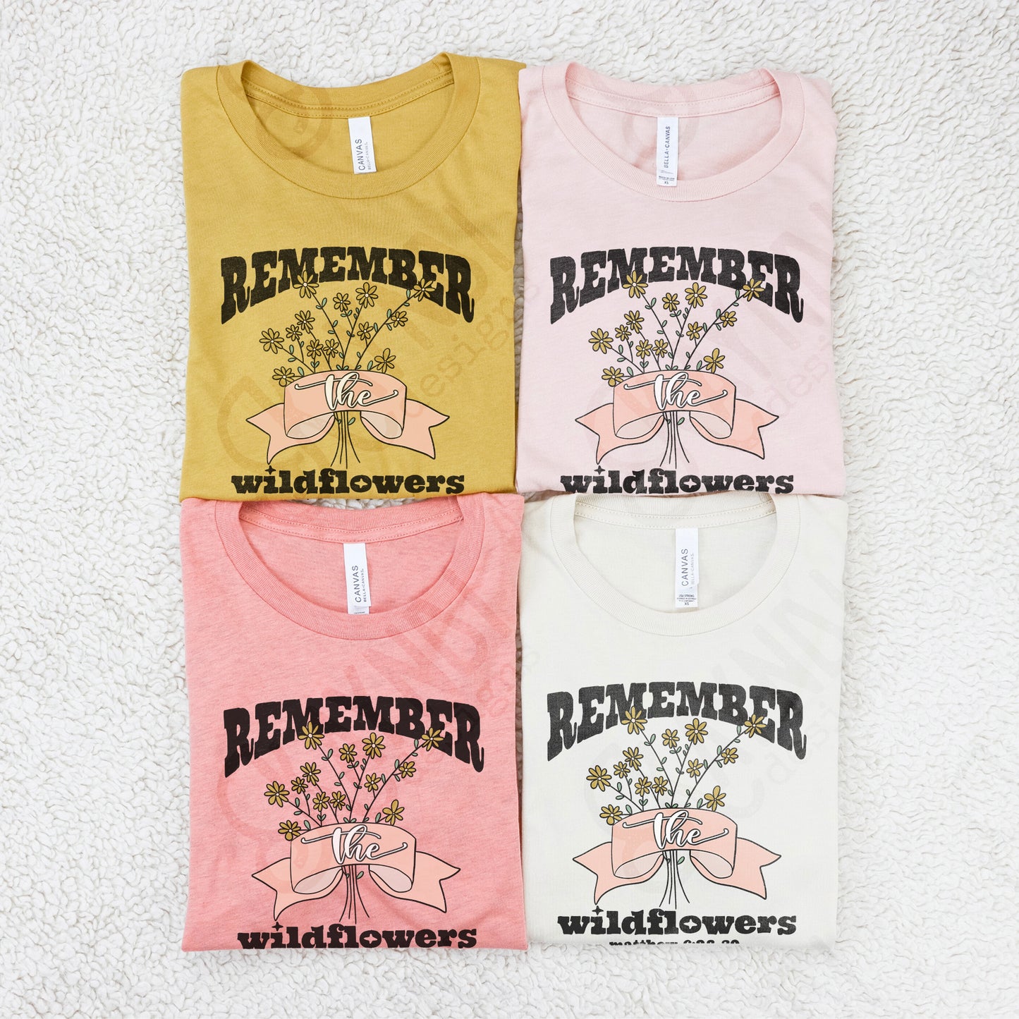 Remember the Wildflowers Sublimation Design PNG Digital Download Printable Spring Flowers Bows