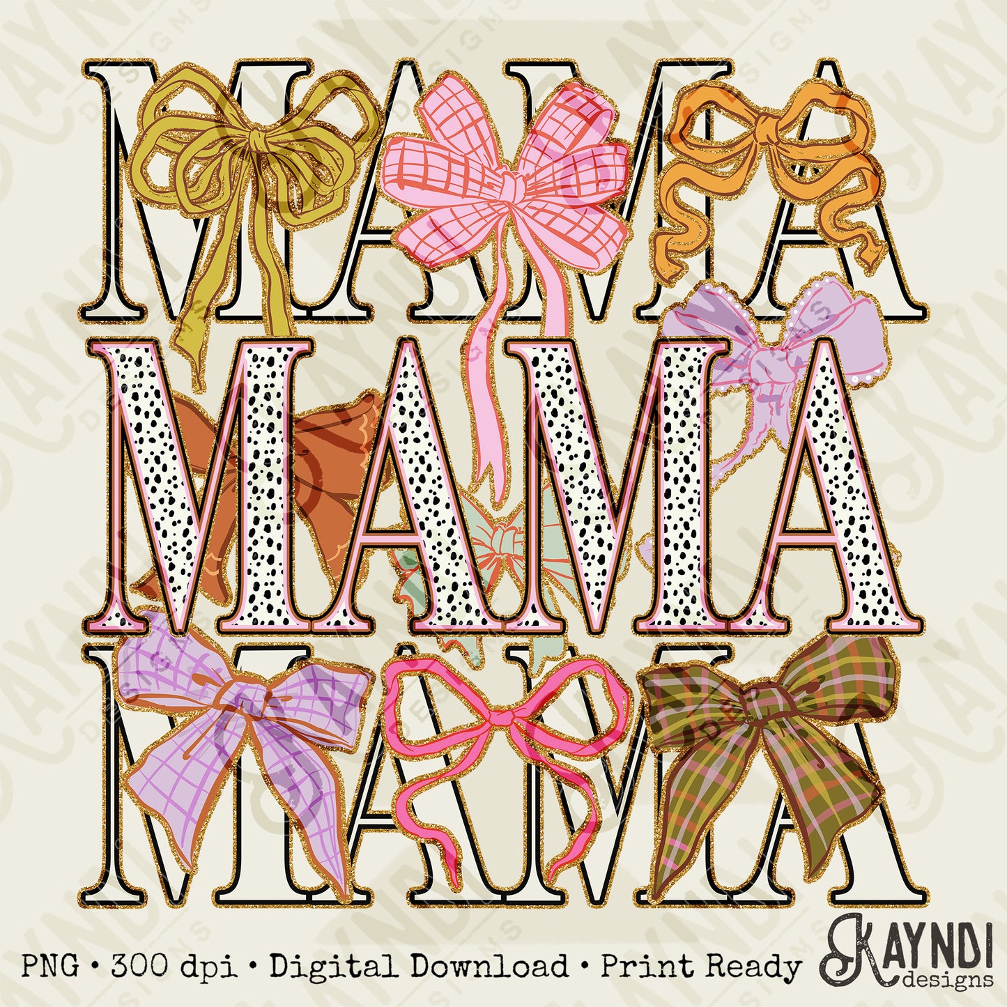 Mama Bows Sublimation Design PNG Digital Download Printable Mama Mini Coquette