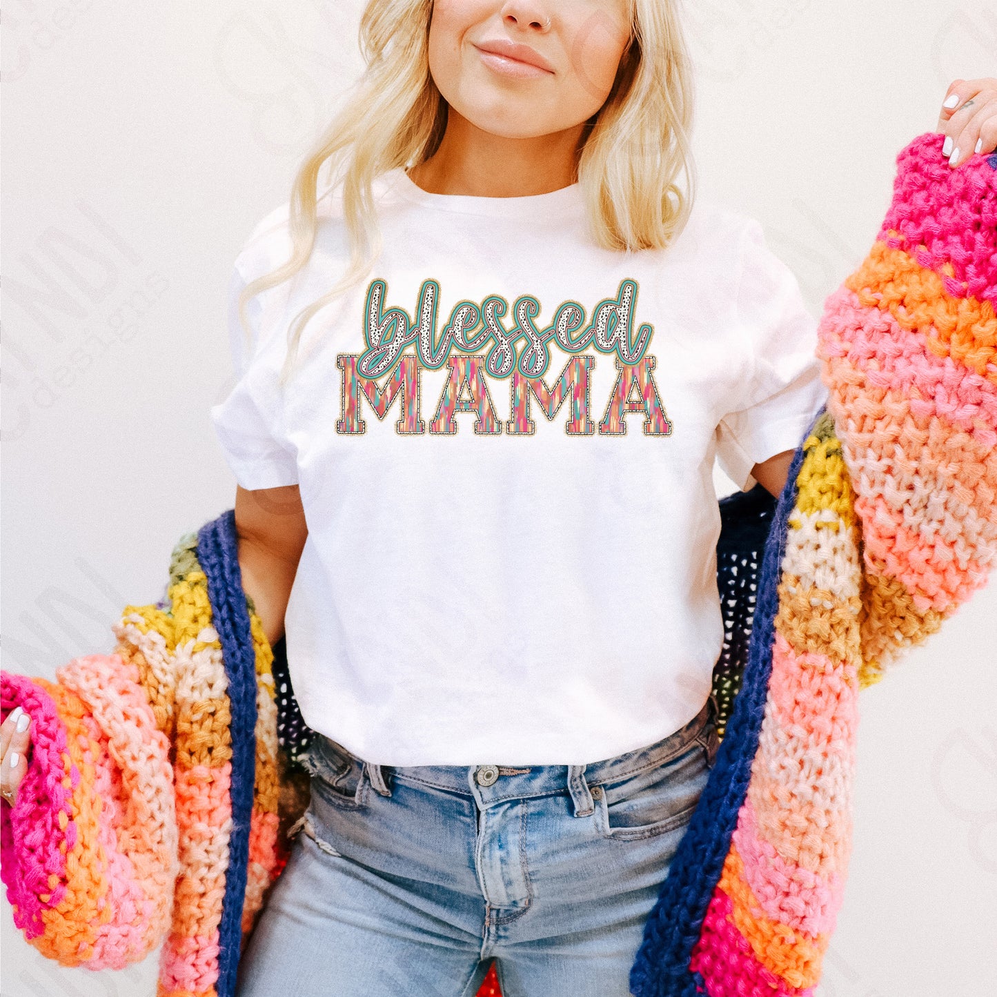 Blessed Mama Sublimation Design PNG Digital Download Printable Mama Mom