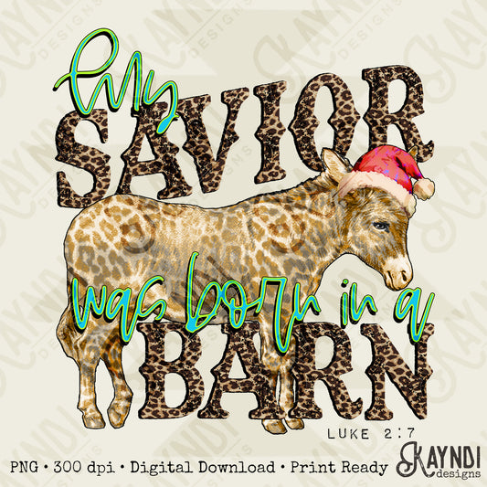 Born in a Barn Light Sublimation Design PNG Digital Download Printable Christmas Farm Wild Western