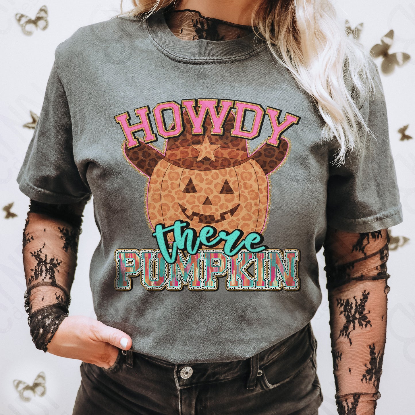 Howdy there Pumpkin Sublimation Design PNG Digital Download Printable Pumpkin Western