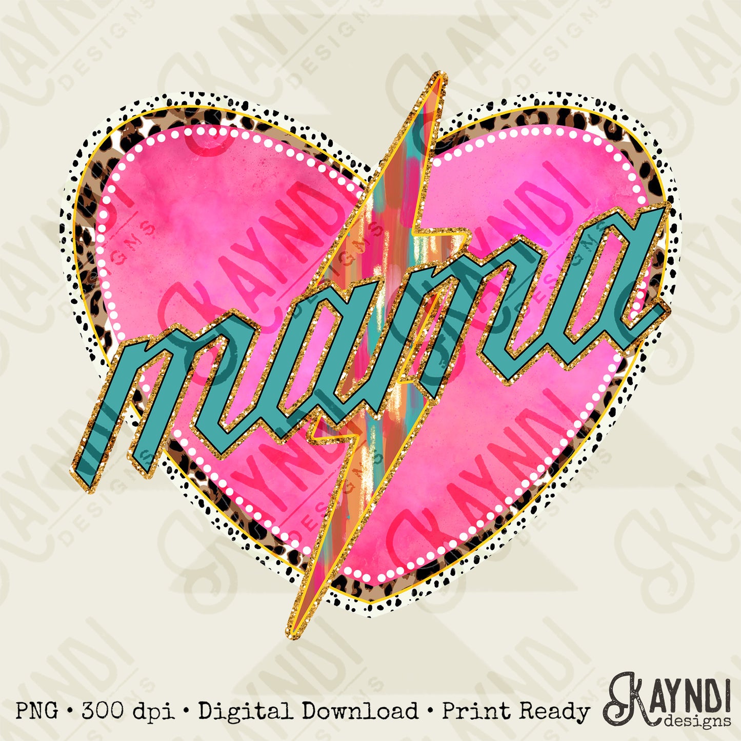 Heart Mama Sublimation Design PNG Digital Download Printable Vintage Valentines