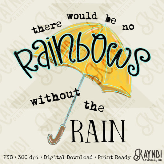 No Rainbows Sublimation Design PNG Digital Download Printable Western Spring Umbrella