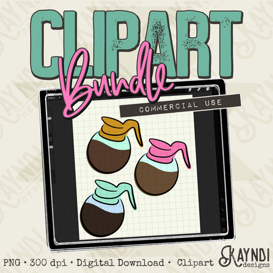 Hand Drawn Coffee Pot Clipart Element PNG Digital Downloads Elements Coffee Commercial Use