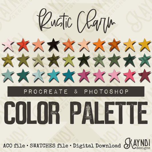 Rustic Charm Swatches iPad Design Procreate & Photoshop Color Palette