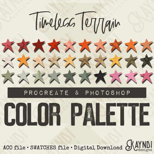 Timeless Terrain Swatches iPad Design Procreate & Photoshop Color Palette