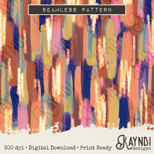 Brushstrokes 2 Seamless Sparkle Pattern Sublimation Design PNG Digital Download Printable Seamless Paper Brush