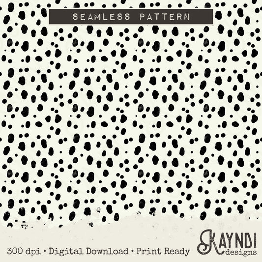 Seamless Black/White Spots Pattern Sublimation Design PNG Digital Download Printable Seamless Paper Spots