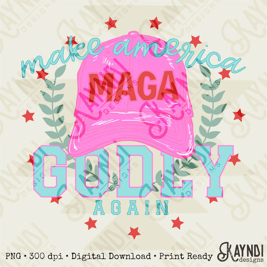 Make America Godly Again Design PNG Digital Download Printable MAGA Hat Christian