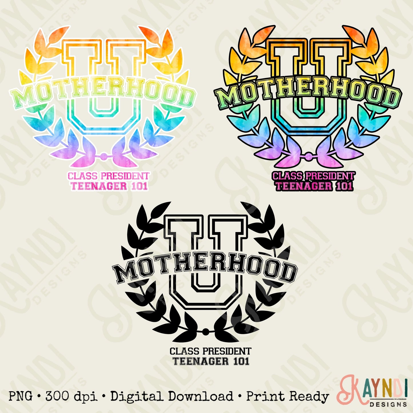 Motherhood University Teenager 101 Sublimation Design PNG Digital Download Printable Mother Hood Mama Mom Momma Toddler Baby Tired  Mom Life