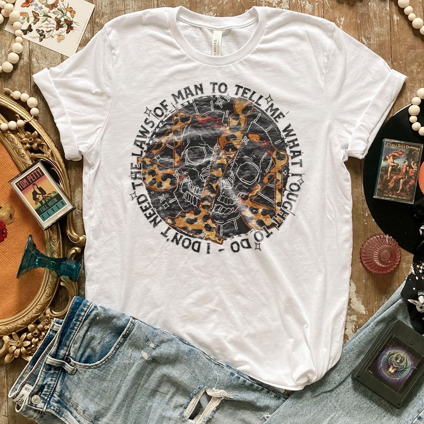 I Don't Need the Laws of Man to Tell Me What I Ought to Do Sublimation Design PNG Digital Download Printable Skull Leopard Cheetah Southern