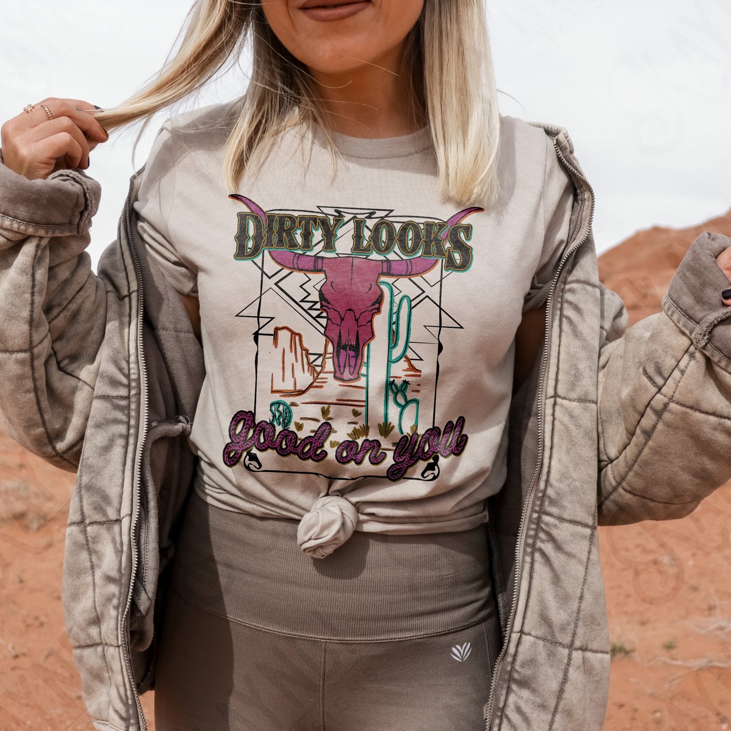 Dirty Looks Good On You | Western Desert Sublimation Design PNG Digital Download Printable