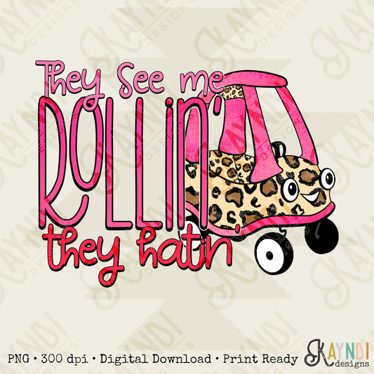 They See Me Rollin Sublimation Design PNG Digital Download Printable Kid Kids Children's Car Cute Cheetah Leopard Pink Girly