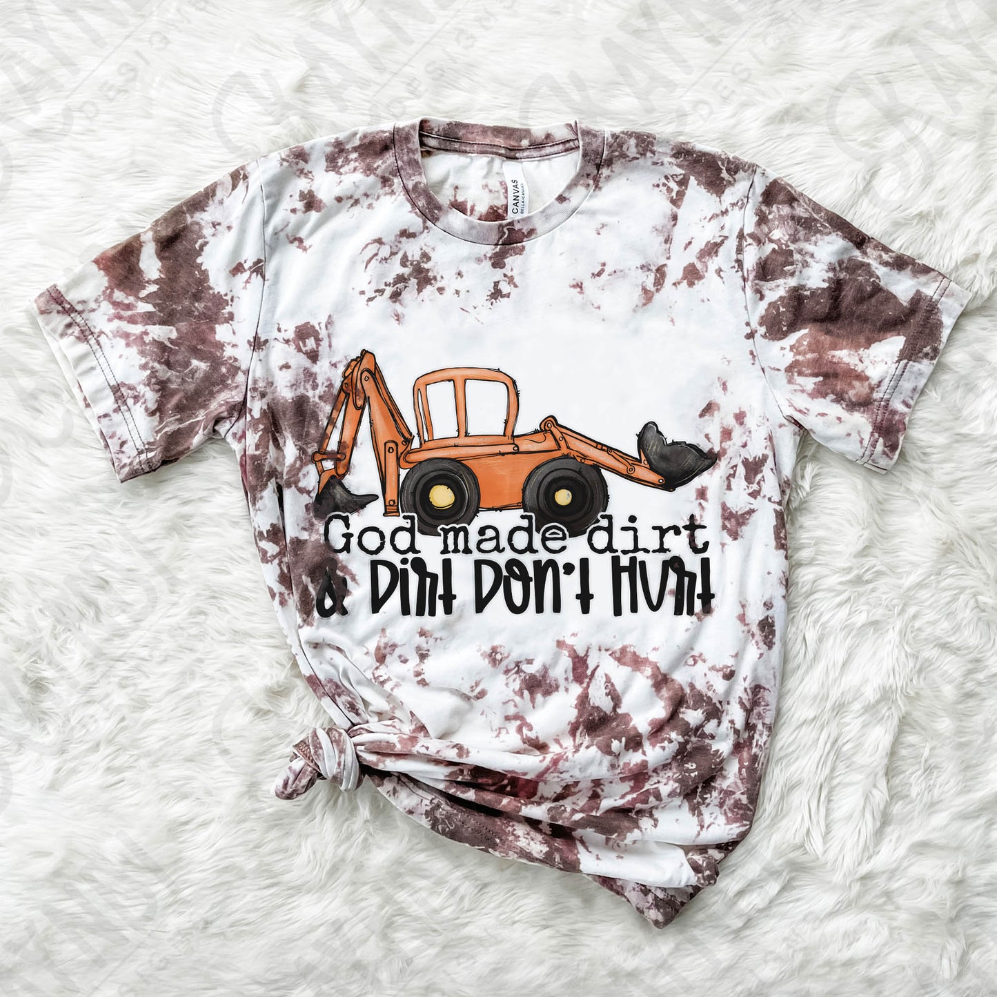 God Made Dirt & Dirt Don't Hurt Sublimation Design PNG Digital Download Printable Kids Design Toy Tractor Boys Children's Baby Christian Y