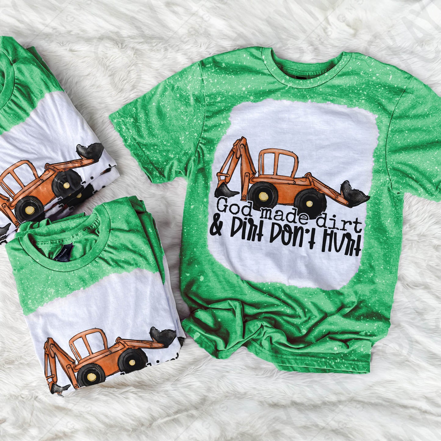 God Made Dirt & Dirt Don't Hurt Sublimation Design PNG Digital Download Printable Kids Design Toy Tractor Boys Children's Baby Christian Y