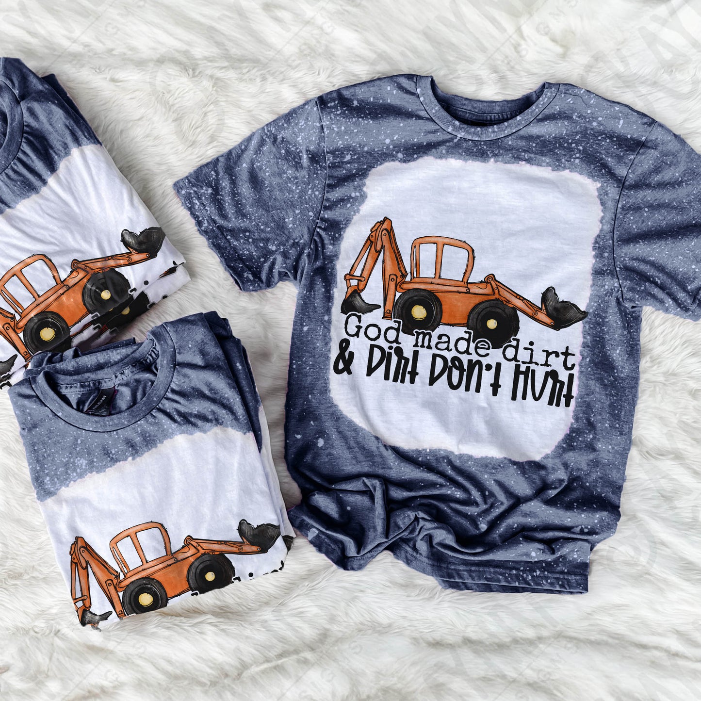 God Made Dirt & Dirt Don't Hurt Sublimation Design PNG Digital Download Printable Kids Design Toy Tractor Boys Children's Baby Christian Y