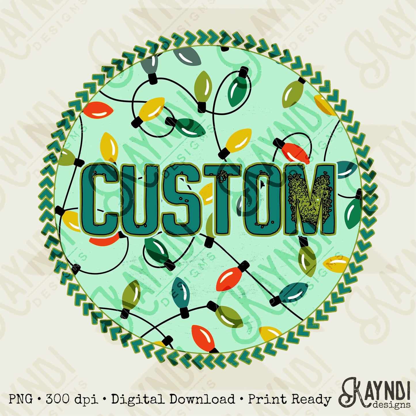 Custom Christmas Lights Sublimation Design PNG Digital Download Printable Leopard Boy Dad Mini Matching Winter Green Mom Momma Bright