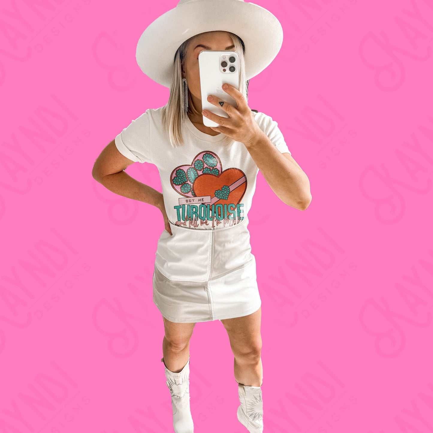 Buy Me Turquoise and Tell Me I'm Pretty Sublimation Design PNG Digital Download Printable Cowgirl Valentine Box Concho Southern Western