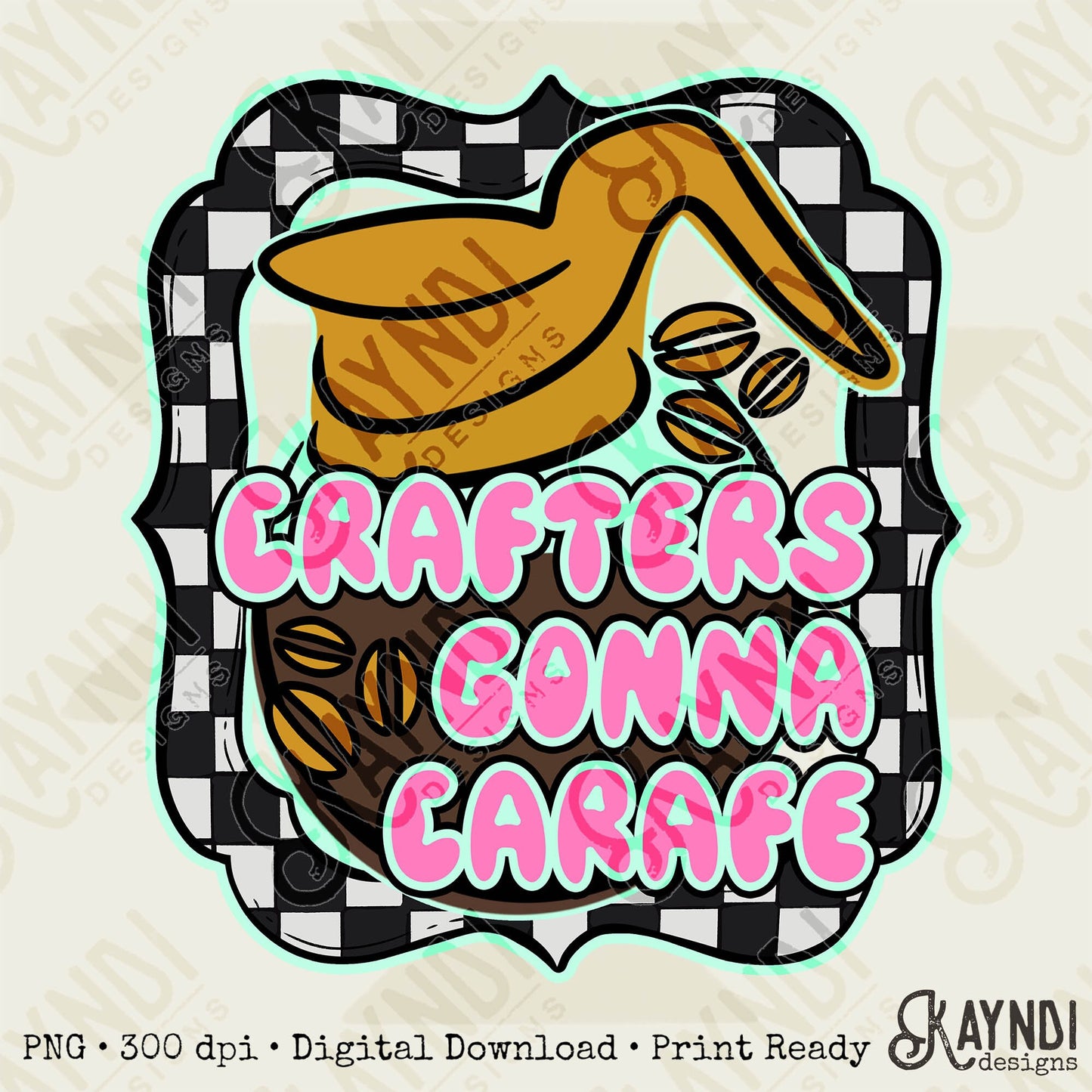 Crafters gonna carafe Sublimation PNG, Digital Download, Printable Coffee, Humor-Based Art, Vibrant, DIY Craft Design