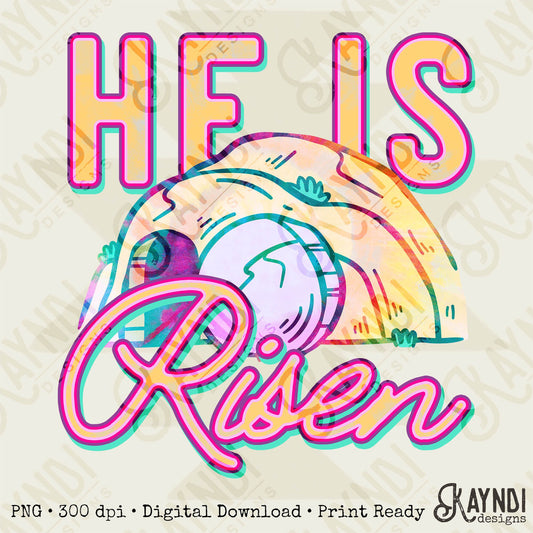 He is Risen Sublimation PNG, Digital Download, Printable Christian, Faith Based Art, DIY Craft Design