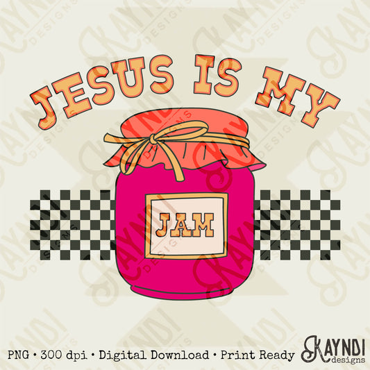 Jesus is my Jam Sublimation PNG, Digital Download, Printable Christian, Faith Based Art, DIY Craft Design