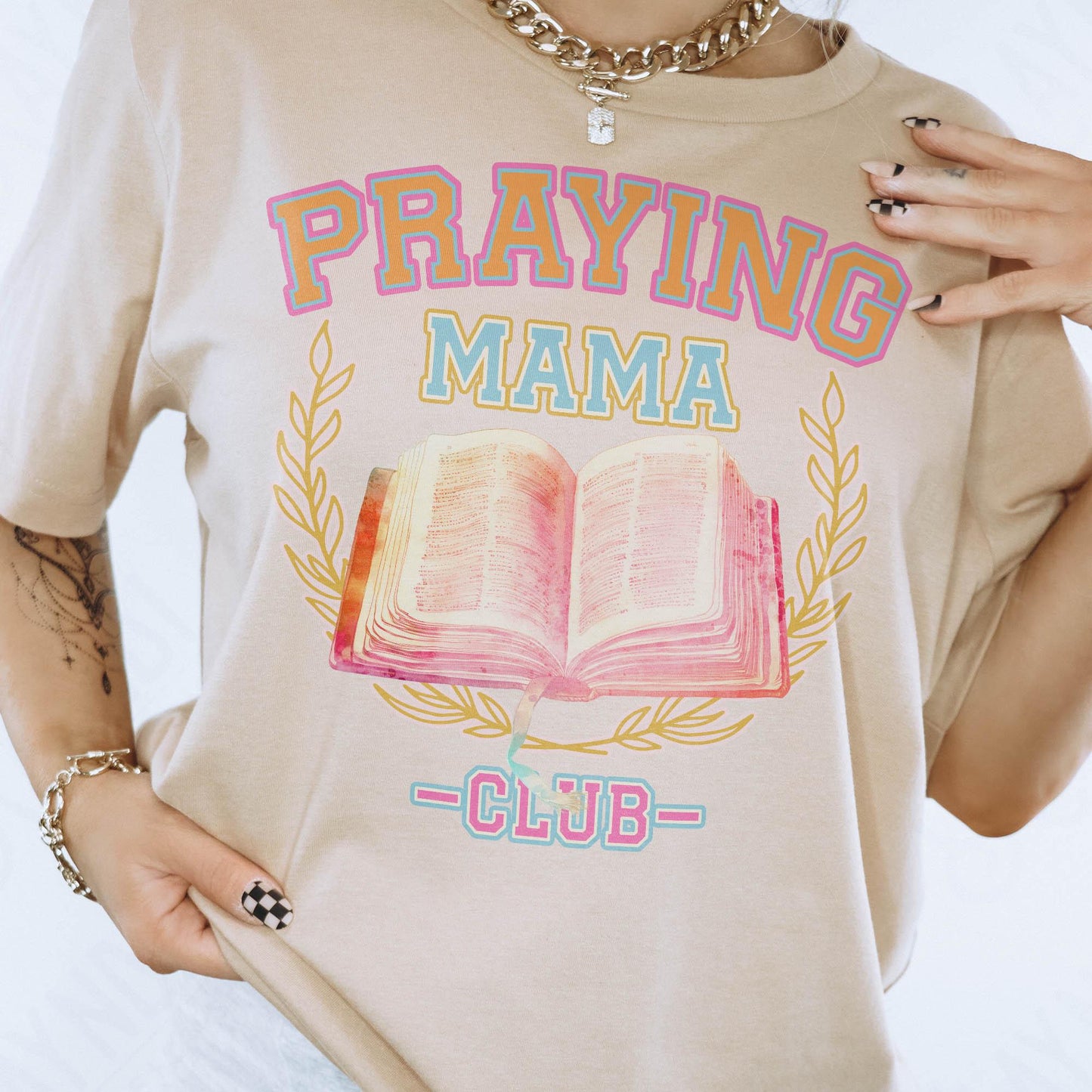 Praying Mama Club Sublimation Design PNG Digital Download Printable