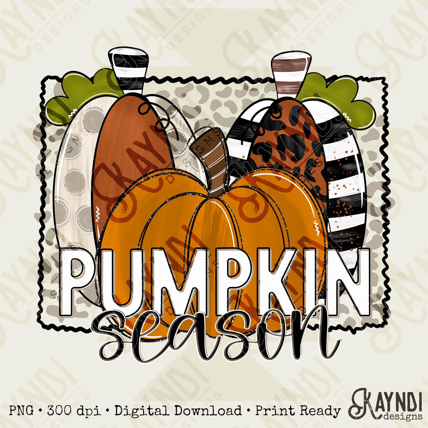 Pumpkin Season Sublimation Design PNG Digital Download Printable Fall Autumn Leopard Print Pumpkins