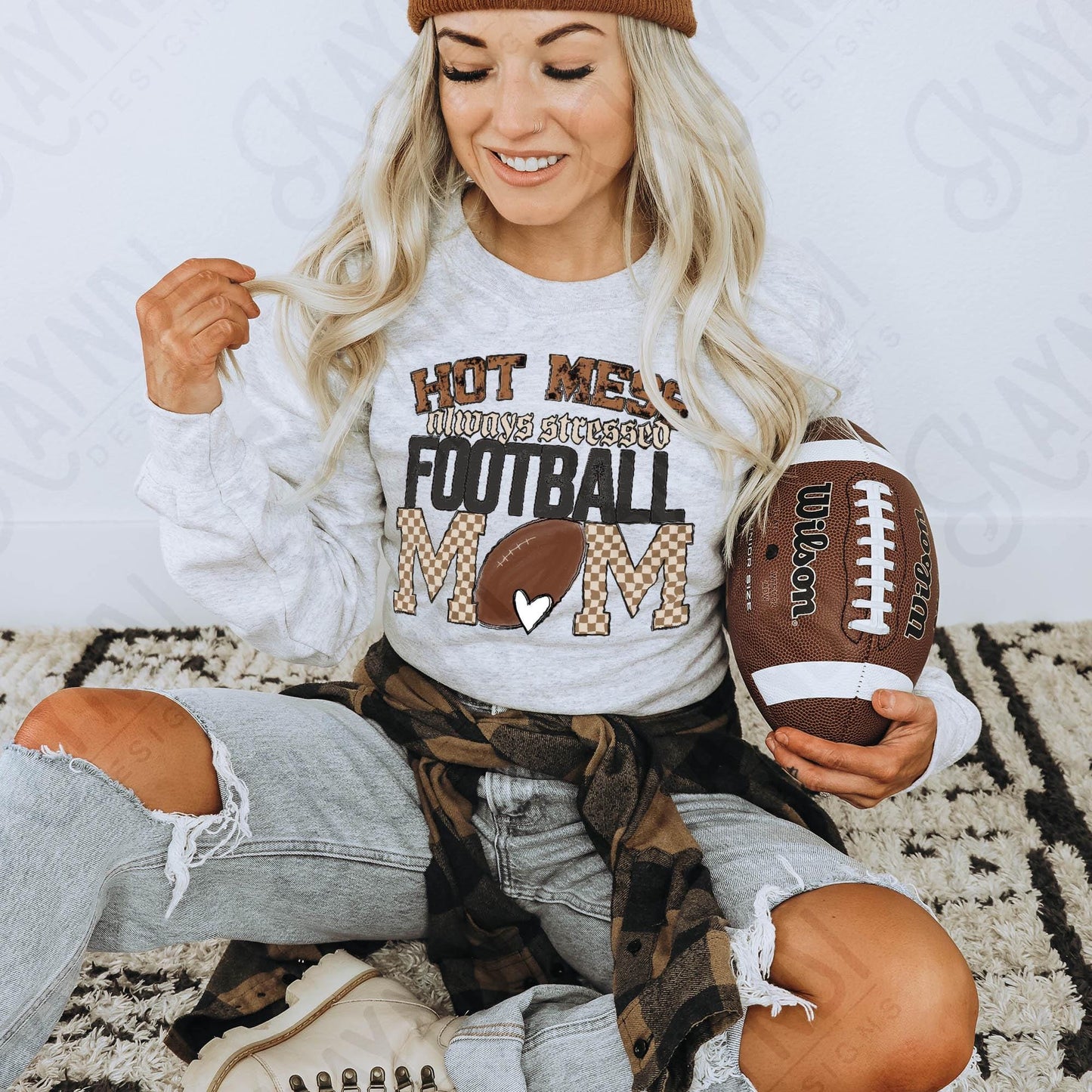 Hot Mess always stressed football Mom Sublimation Design PNG Digital Download Printable Distressed Touchdown Boys of Fall Ball Season