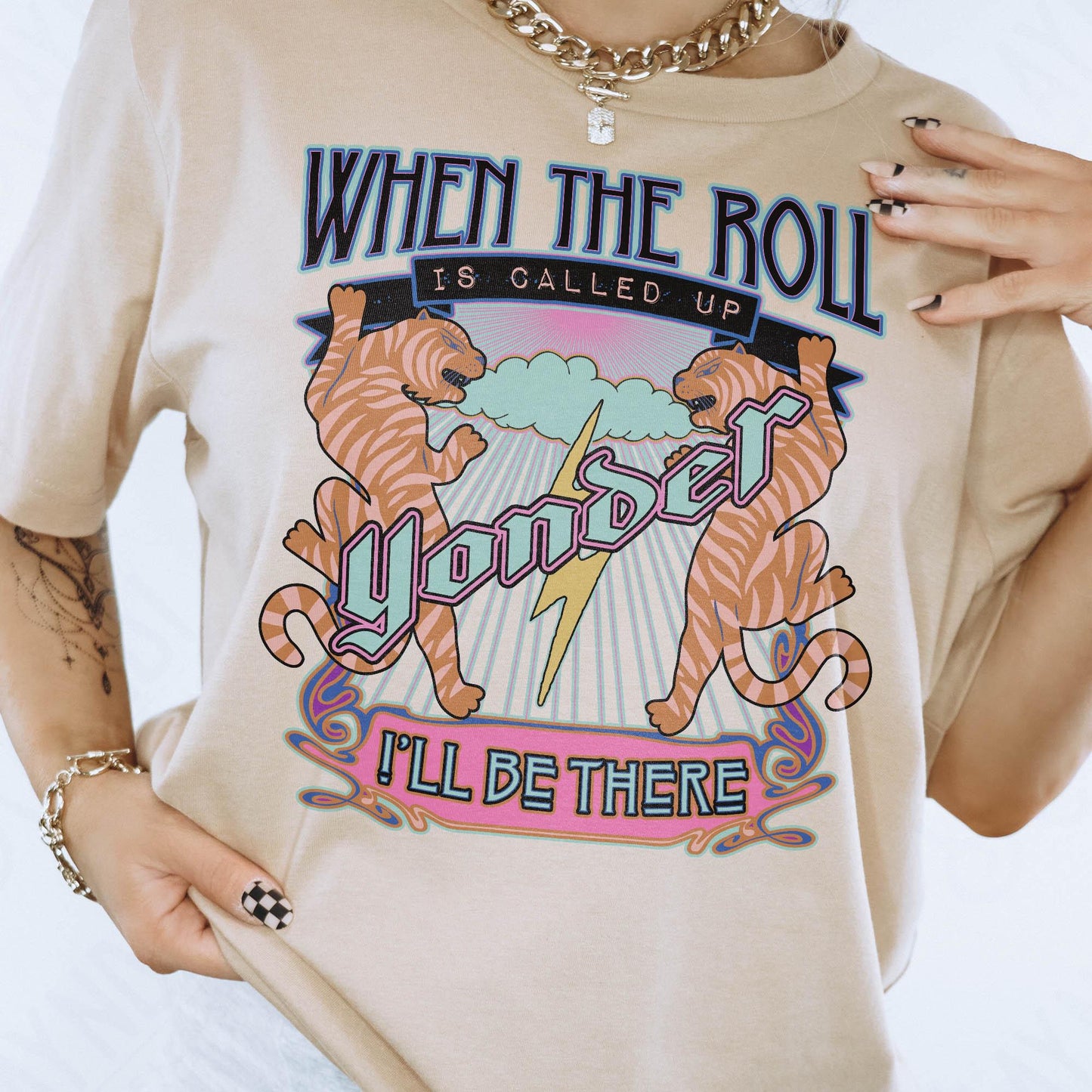 When the Roll is called up Yonder I'll Be There Sublimation Design PNG Digital Download File Tiger Fiath Based Art Printable