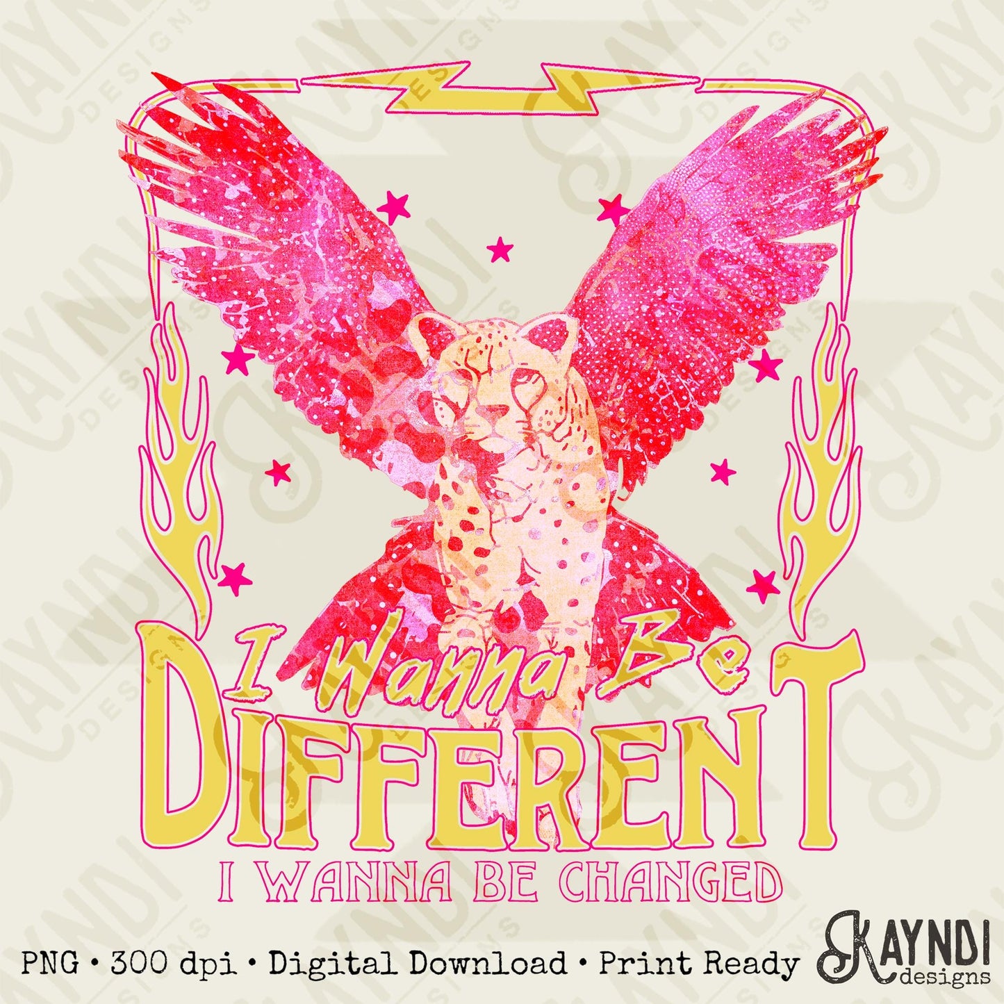 I Wanna Be Different I Wanna Be Changed Sublimation Design PNG Digital Download Printable Cheetah Leopard Grunge Rock Christian Faith Based