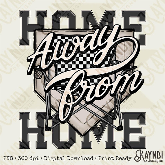 Home away from Home Design PNG Digital Download Printable Sublimation DTG Baseball Bat Diamond Home Plate