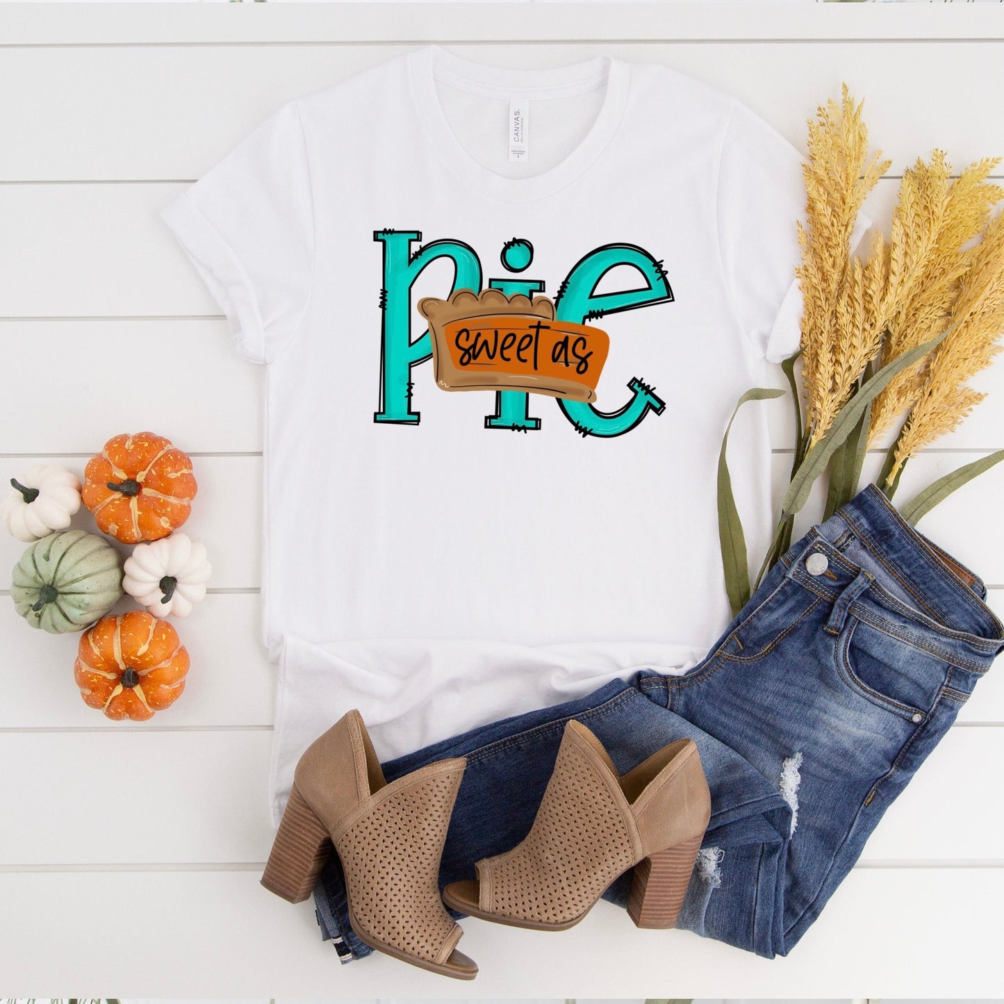 Sweet As Pie Sublimation Design PNG Digital Download Thanksgiving Pumpkin Pie DTG Printable Crafts Doodle