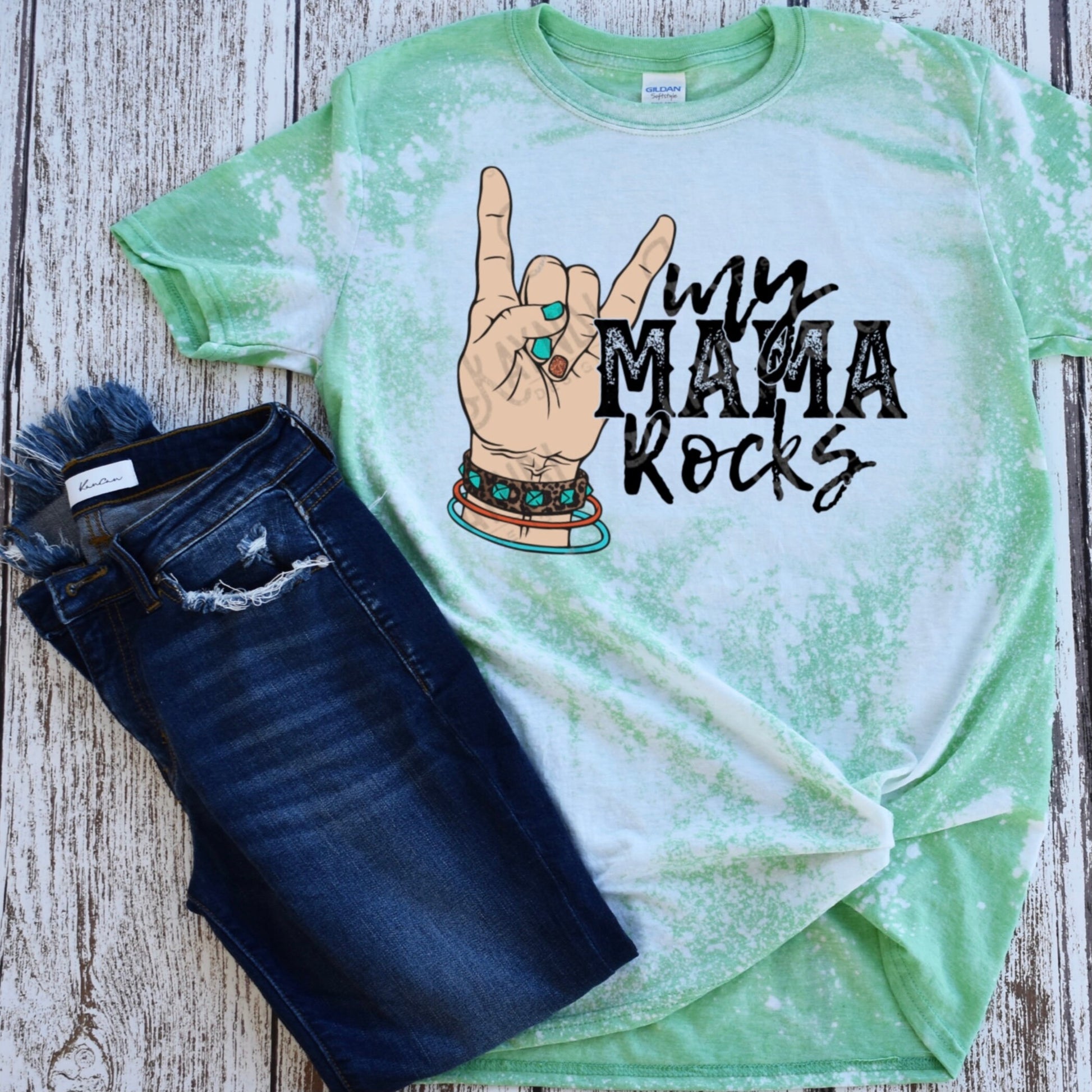 Mama Rocks Set This Mamma and My Mama Sublimation Design PNG Digital Download Printable Rock Hand Sign Rocker Mom Mamma Stud Glitter Leopard