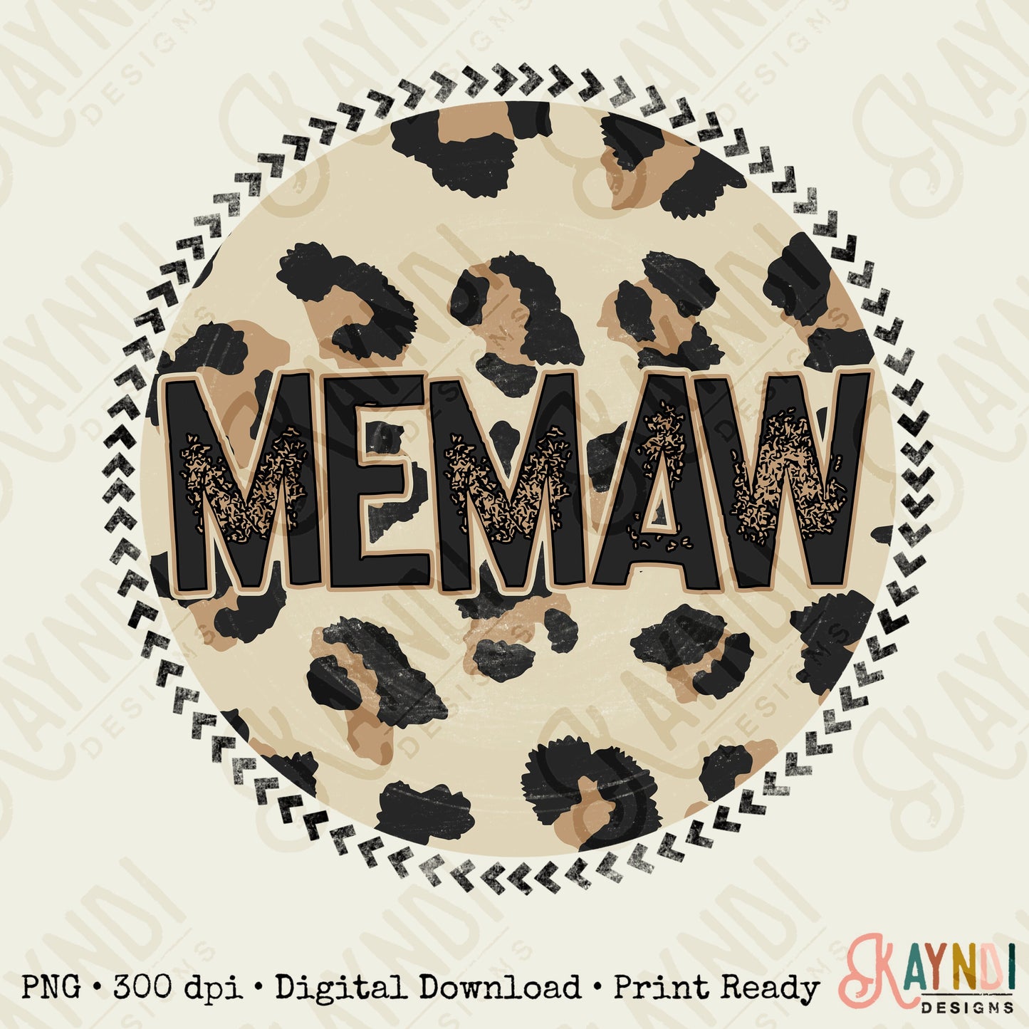 Memaw Sublimation Design PNG Digital Download Printable Leopard Mothers Day Mama Mini Cheetah Mom Momma Aunt Grandma Granddaughter Niece