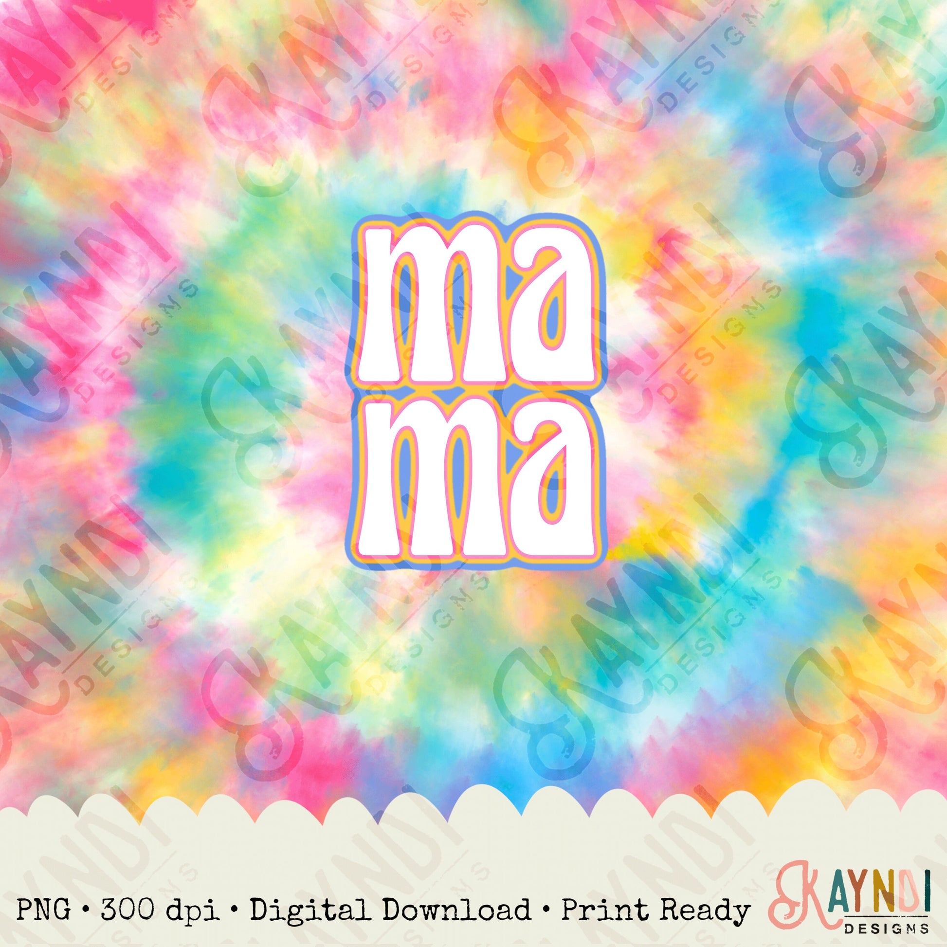 TieDye Mama Bright Tumbler Sublimation Design PNG Digital Download Printable Mom Momma Retro Rainbow Colorful Groovy Retro Funky Boho Vibe