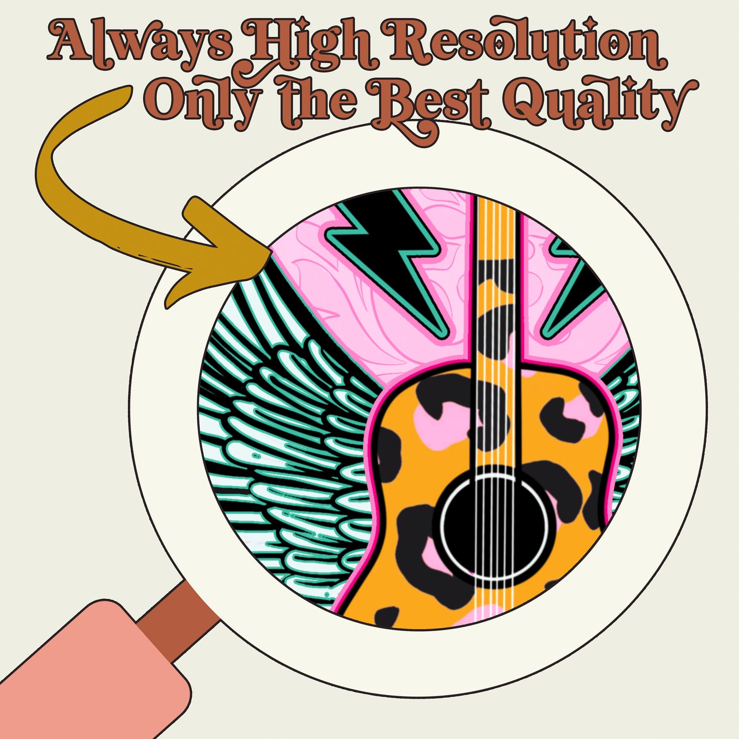 Music City Sublimation Design PNG Digital Download Printable Retro Groovy Country Retro Band Guitar Wings Leopard 70s Seventies