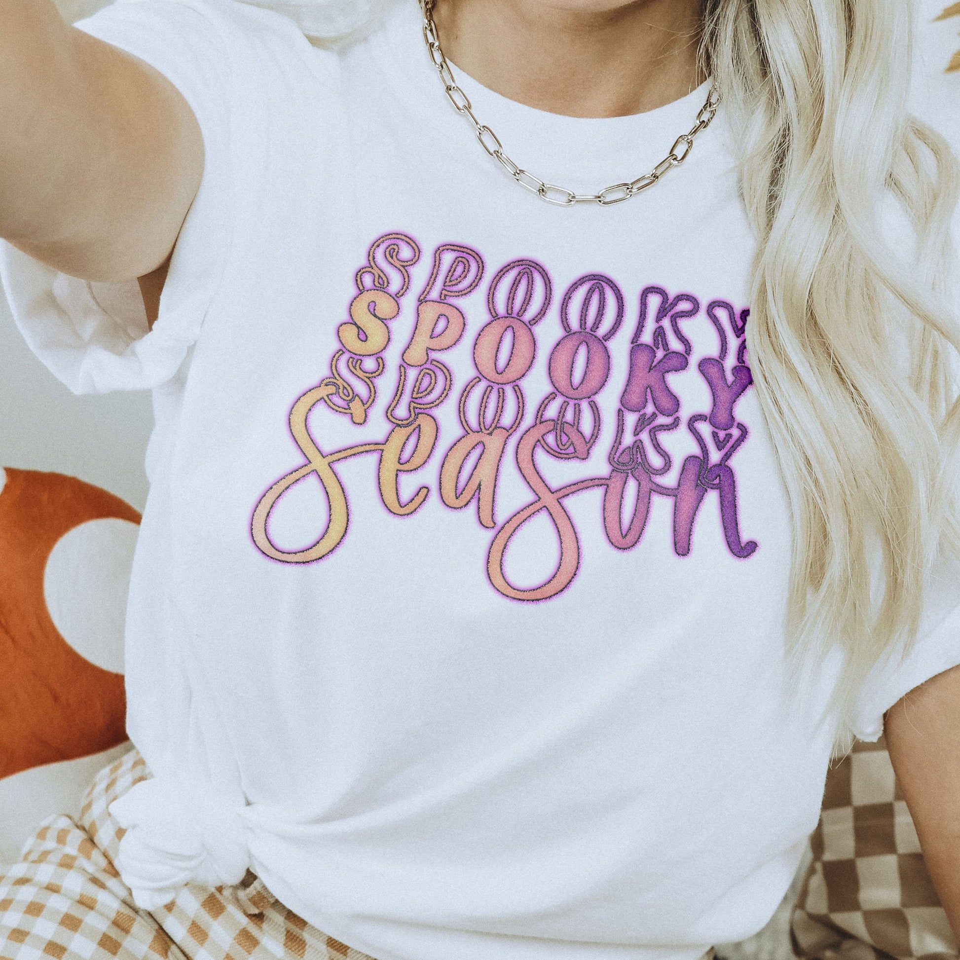 Spooky Season Color Sublimation Design PNG Digital Download Printable Halloween Stay Spooky Retro Groovy Pumpkin Vibes Mama