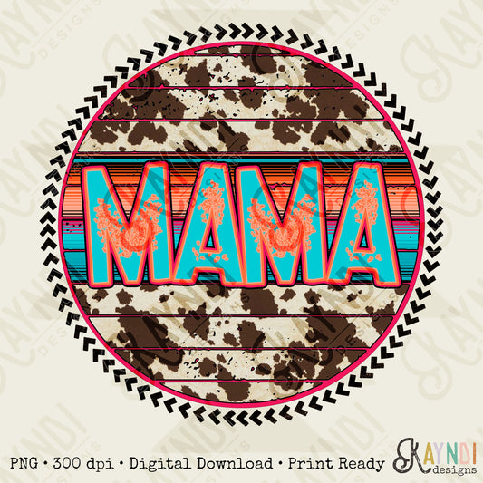 Mama Leopard Serape Sublimation Design PNG Digital Download Printable Leopard Mothers Day Mama Mini Cheetah Mom Momma Western Cow Print