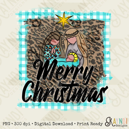 Love Baby Jesus Nativity Christmas Sublimation Design PNG Digital Download Printable Gingham Buffalo Check Leopard DTG Printable Design