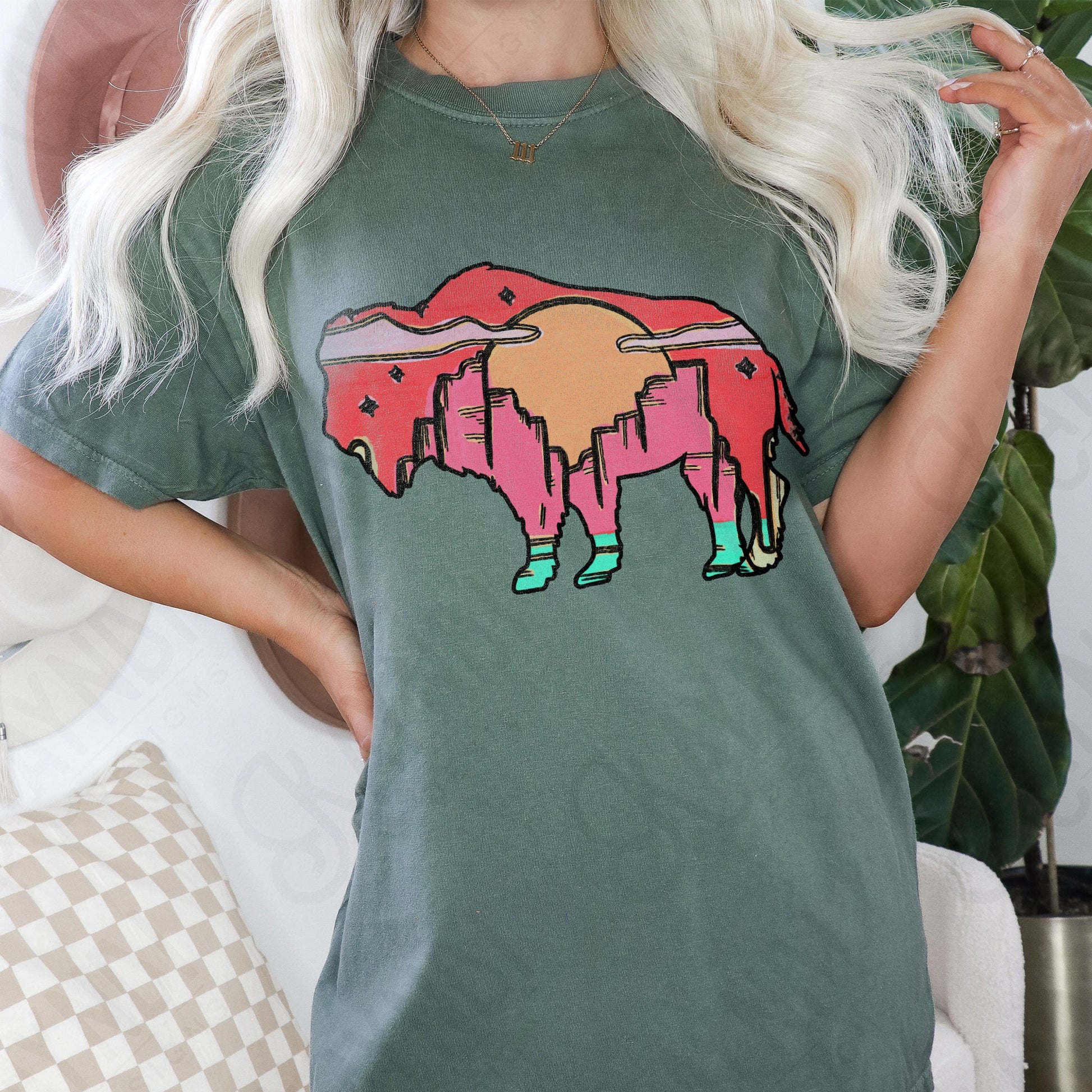 Desert Buffalo Sublimation Design PNG Digital Download Printable