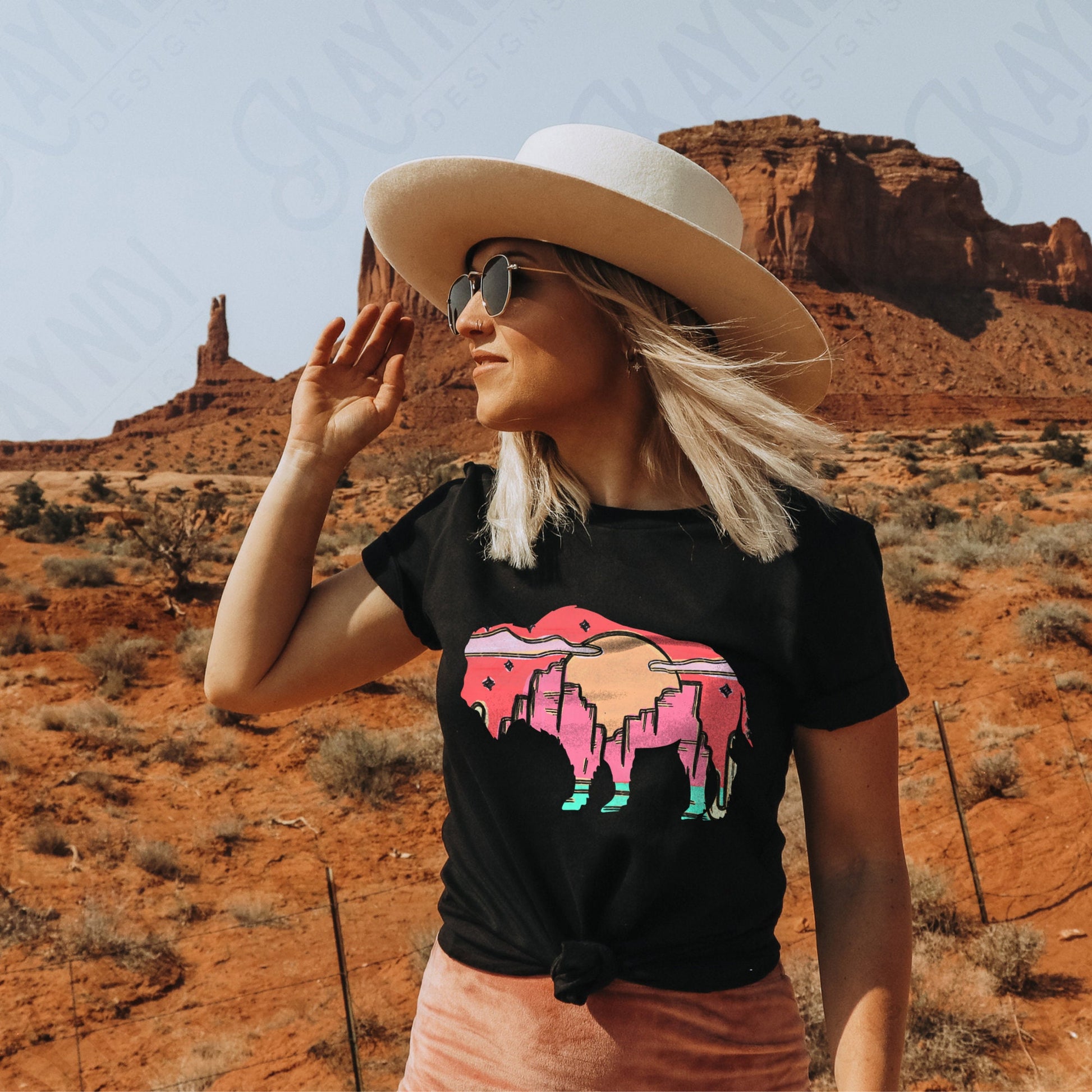 Desert Buffalo Sublimation Design PNG Digital Download Printable