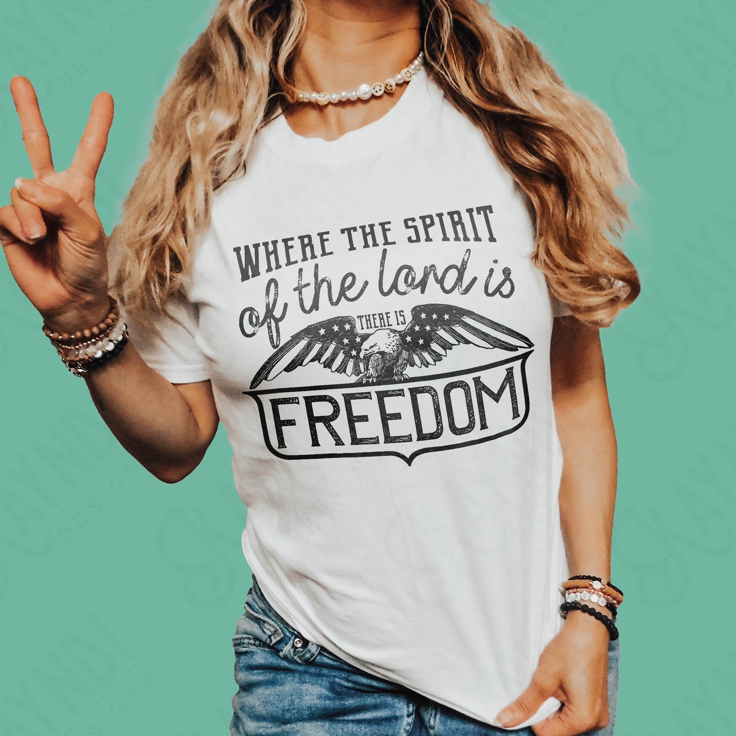 Where the Spirit of the Lord is There is Freedom Single Color Sublimation Design PNG Digital Download Printable