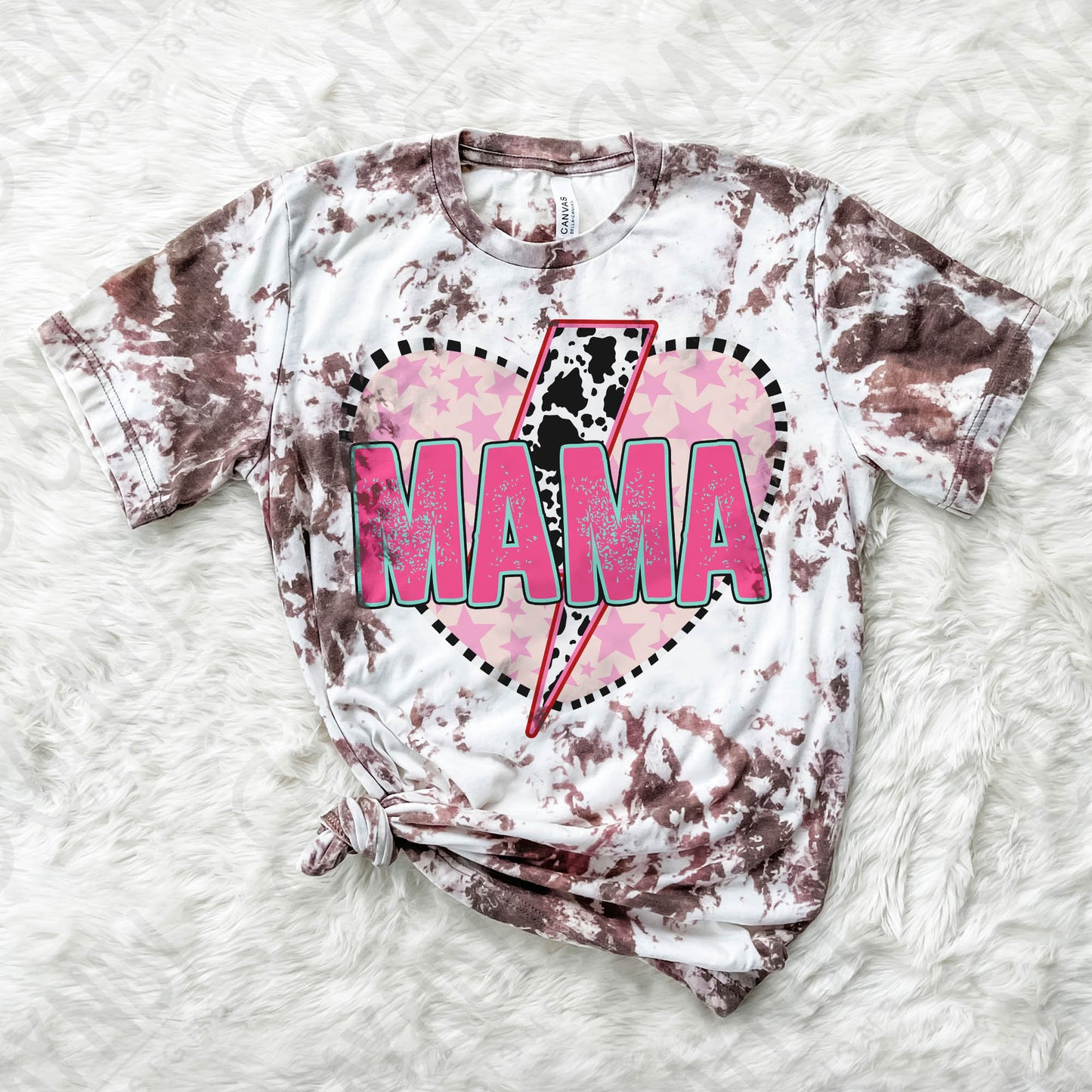 Mama Heart Sublimation Design PNG Digital Download Printable Cow Print Lighting Bolt Valentine Heart Cute Matching Mama Mini Designs